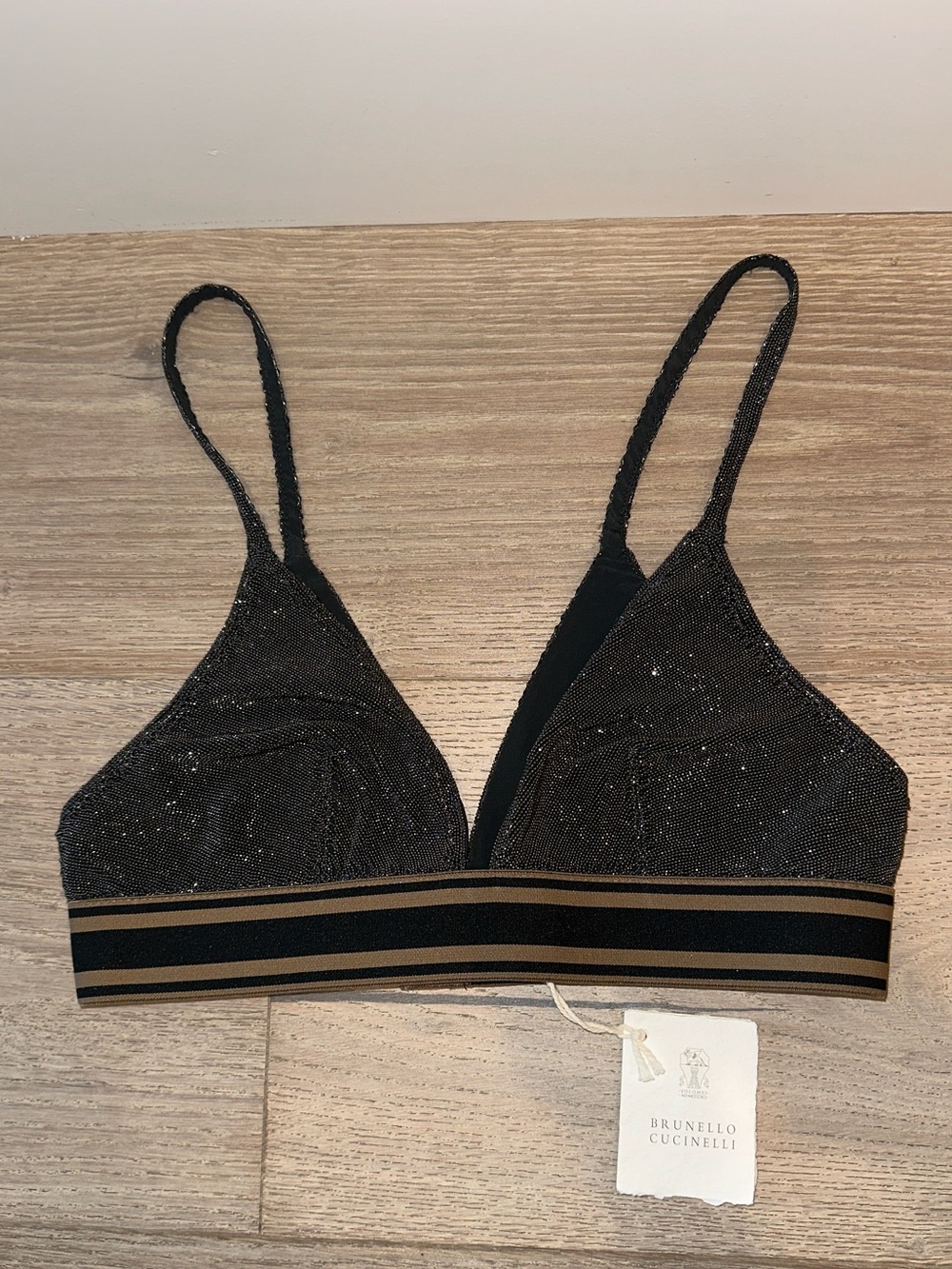 BRUNELLO CUCINELLI MONILI BLACK BRALETTE - New with Tags